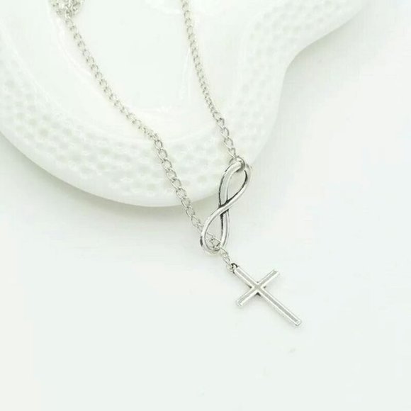 2/$25🍒 INFINITY ✝️ Cross Chain Neckalce - Picture 2 of 3